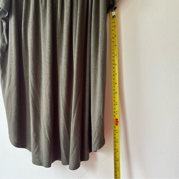 George olive green off the shoulder blouse size small boho oversized summer top - Picture 7 of 8
